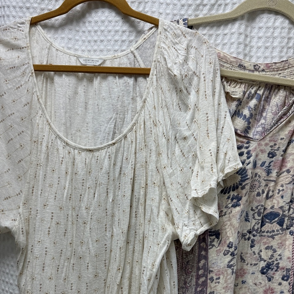 Lucky Brand White and Cream Blouse